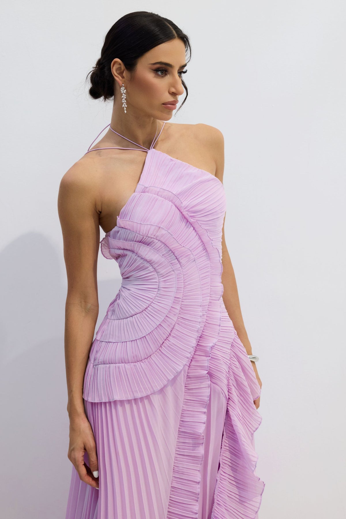 Aveline Purple maxi dress, back view