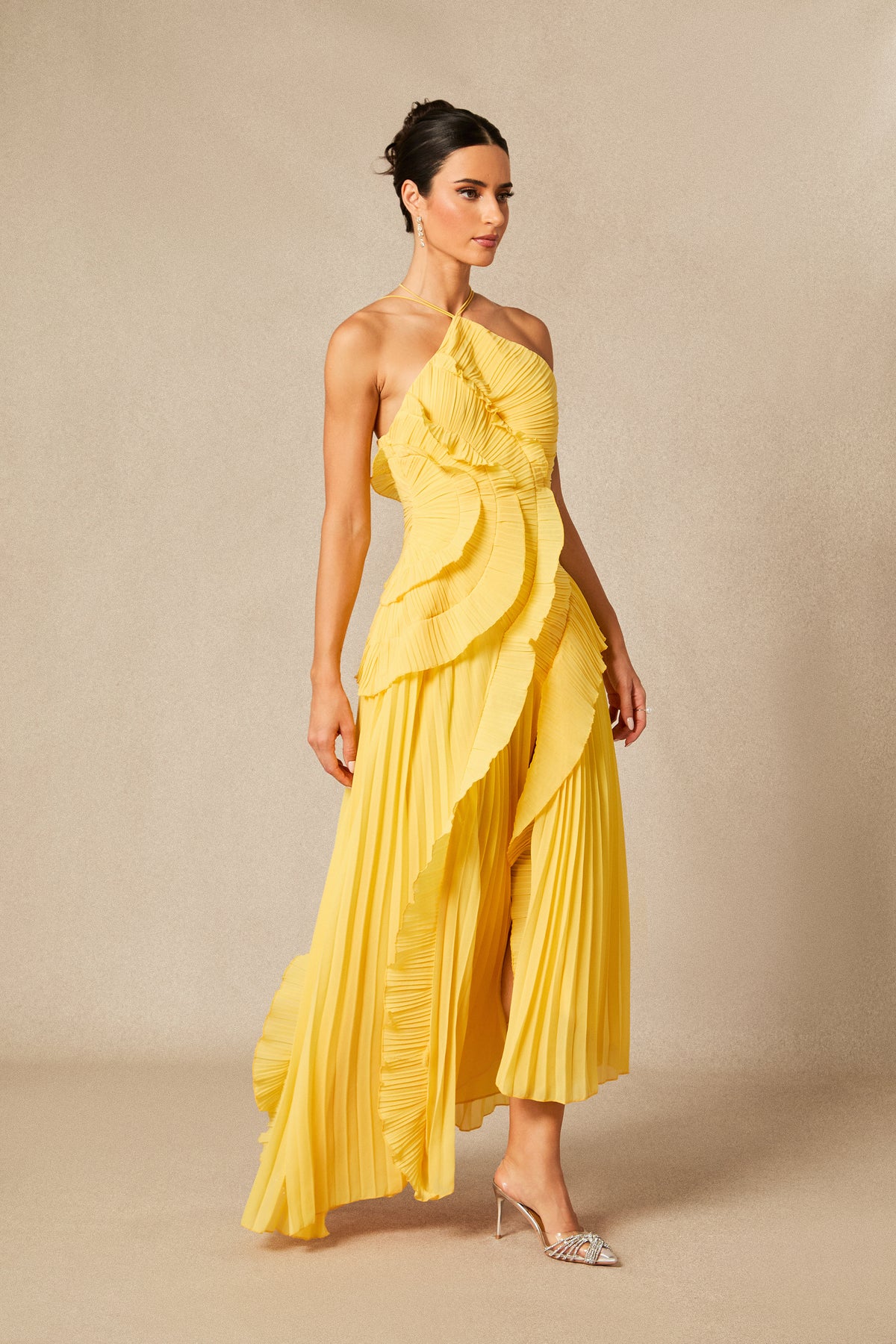 Aveline Lemon maxi dress, alternate back view