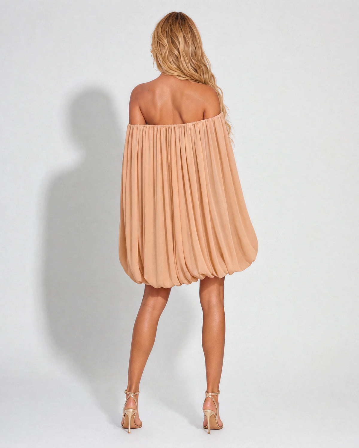 Eloise apricot mini dress - caped back